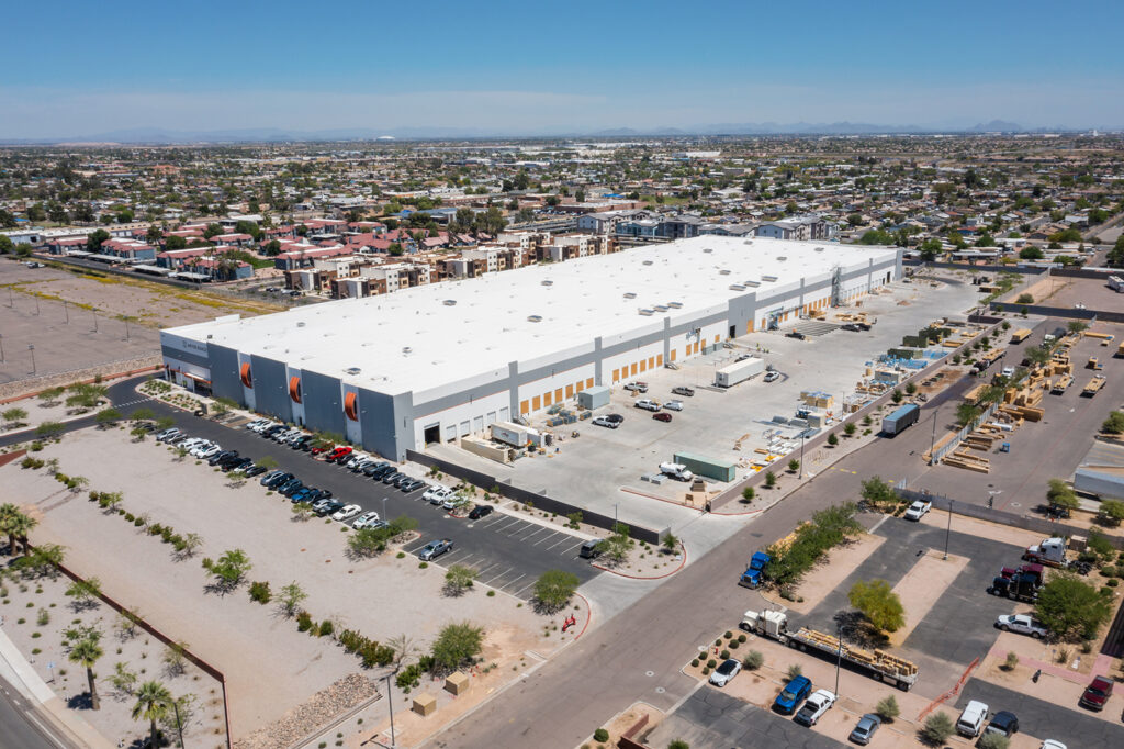 Drone photo of a warehouse in Goodyear, Arizona