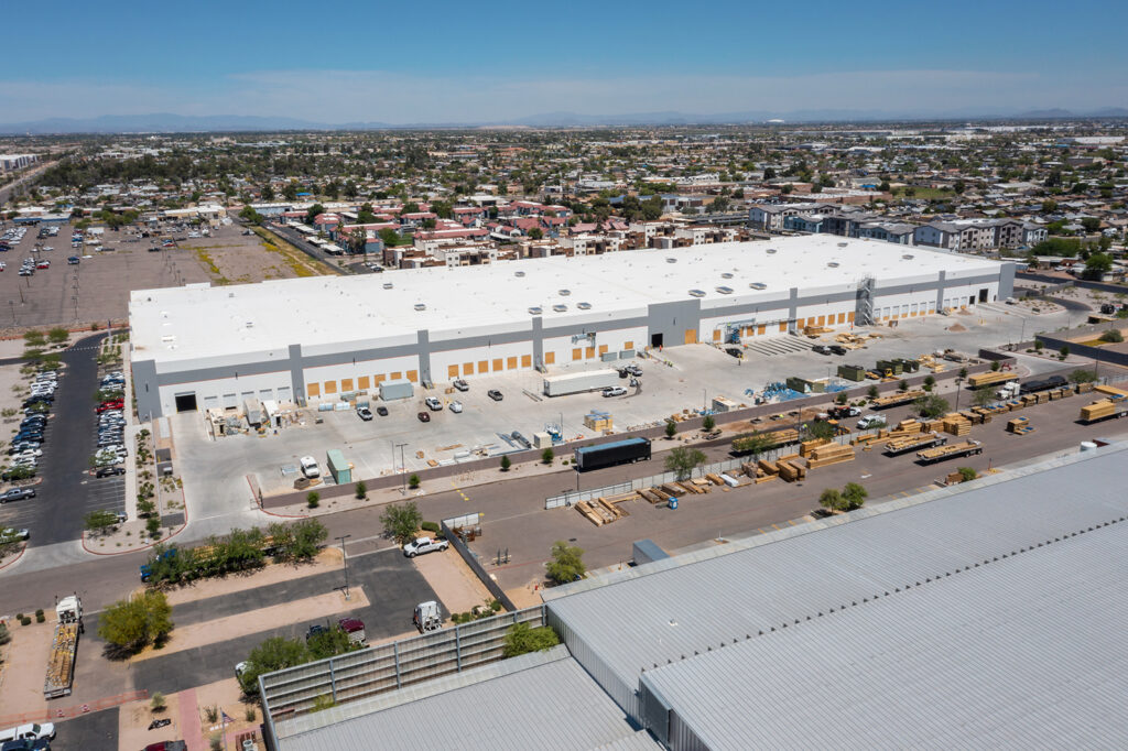 Drone photo of a warehouse in Goodyear, Arizona