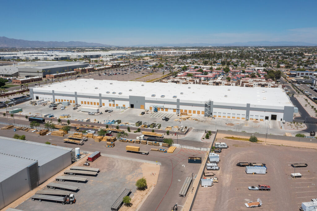 Drone photo of a warehouse in Goodyear, Arizona