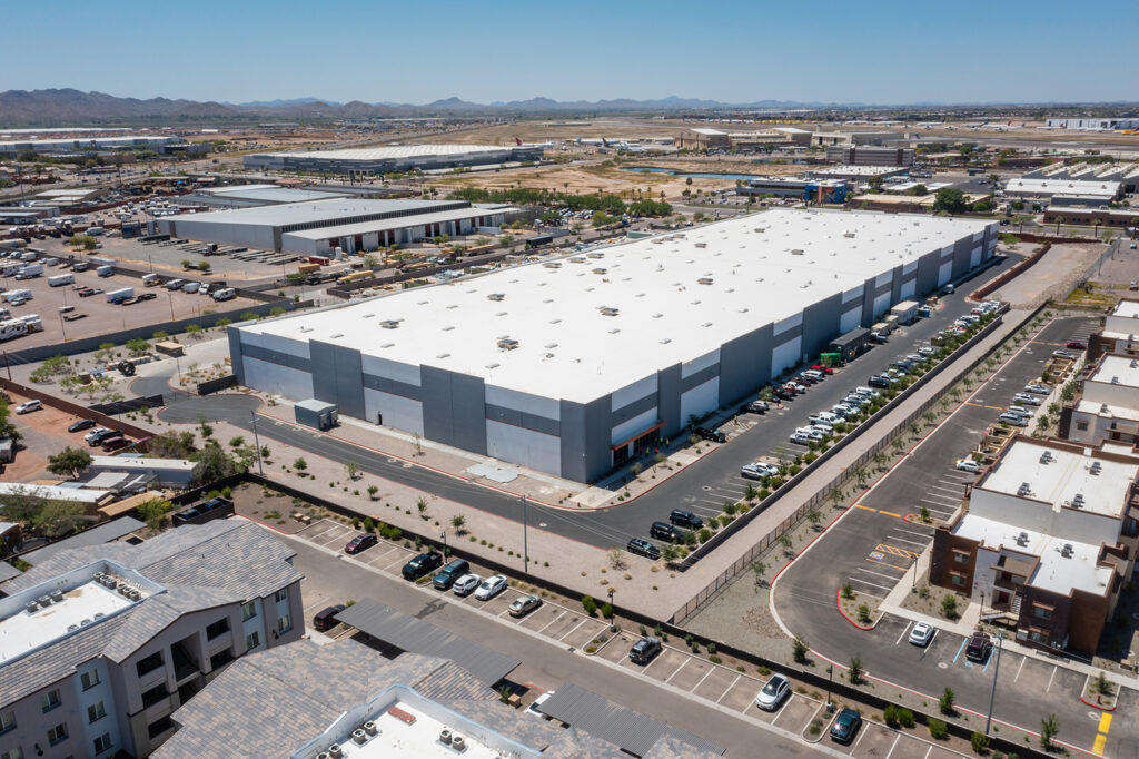 Drone photo of a warehouse in Goodyear, Arizona
