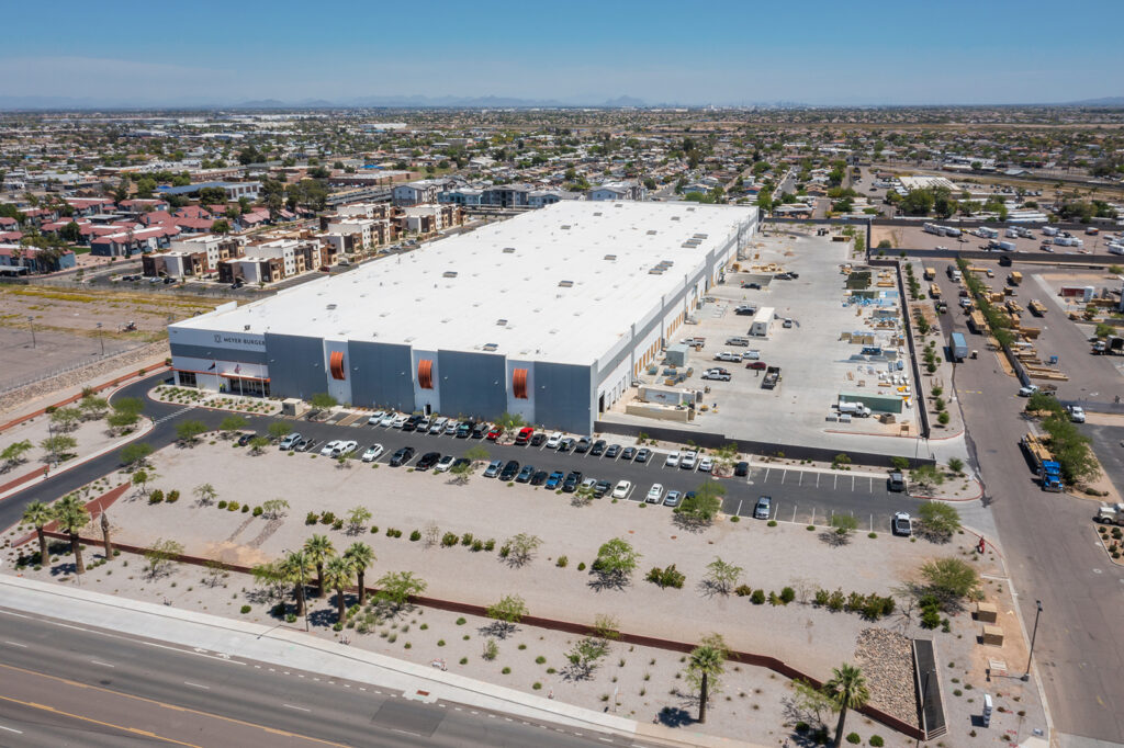 Drone photo of a warehouse in Goodyear, Arizona