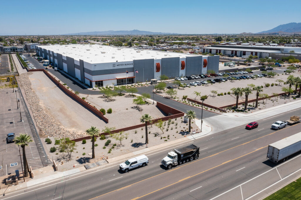 Drone photo of a warehouse in Goodyear, Arizona